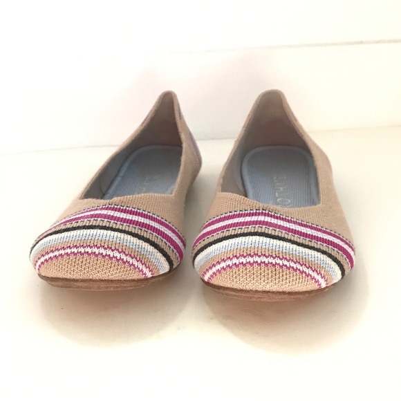 ROTHY’S Camel Ribbon Stripe Ballet Flats Merino Wool Women’s Size 8 - Picture 7 of 16